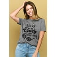 thumbnail image 2 of Relax, We're All Crazy It's Not A Competition Women's Fashion Relaxed T-Shirt Tee Heather Gray Large, 2 of 3