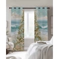 thumbnail image 3 of Summer Blackout Curtains for Bedroom Living Room, Ocean Theme Xmas Tree Starfish Corals Shells Beaches 84 In Long Thermal Insulated Room Darkening Drapes Grommet Window Treatments, 42 x 84 In, 3 of 9