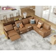 thumbnail image 4 of Merluxy Power Recliner Sofa, L Shape Sofa with Cup Holder& USB, 6 Seats Leather Sofa for Living Room, 4 of 7