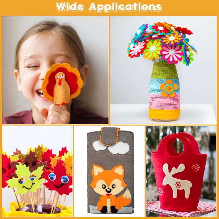 Jutyum – 50 Láminas De Fieltro De Colores Para Manualidades – Tela De Poliéster De 20x30 Cm – Kit DIY Con Accesorios Para Costura Y Creatividad