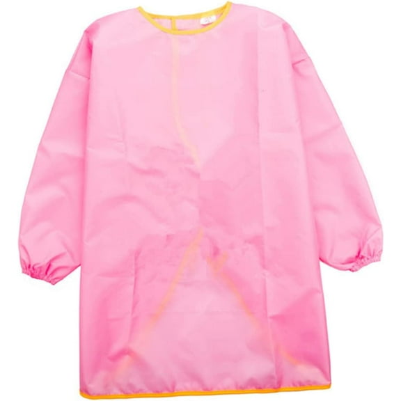 1Pc Long Sleeved Art Smock for Painting Apron Pink Suitable for Height Easy to Clean Reusable for Drawing and Craft Activities