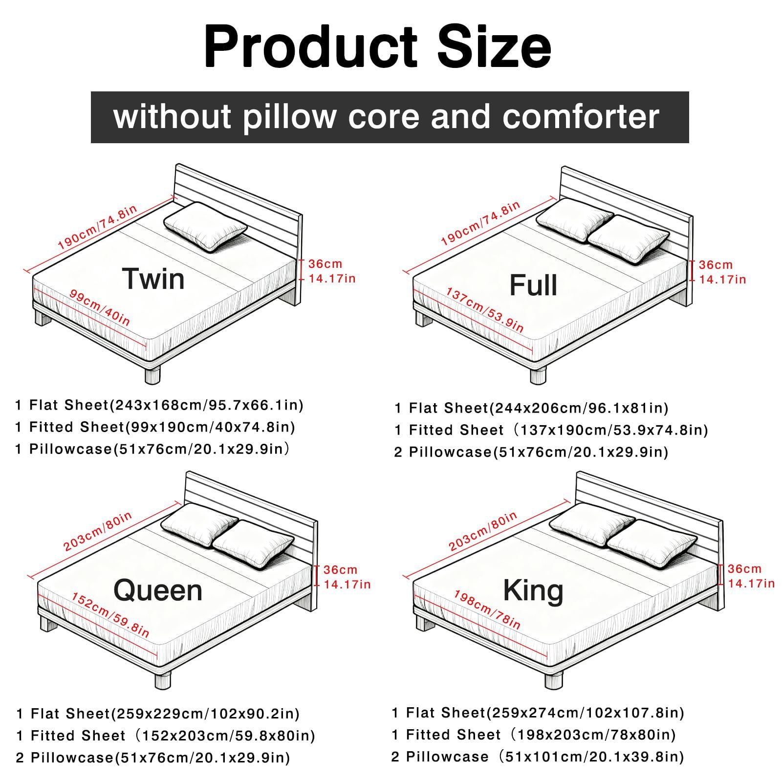 4Pcs Ultra-Soft 85g Sheet and Pillowcase Set, Soft Solid Color, Machine Washable, Suitable For All Seasons, Christmas Comfortable Bedding Set, Available For Single, Double, King, and Queen Beds