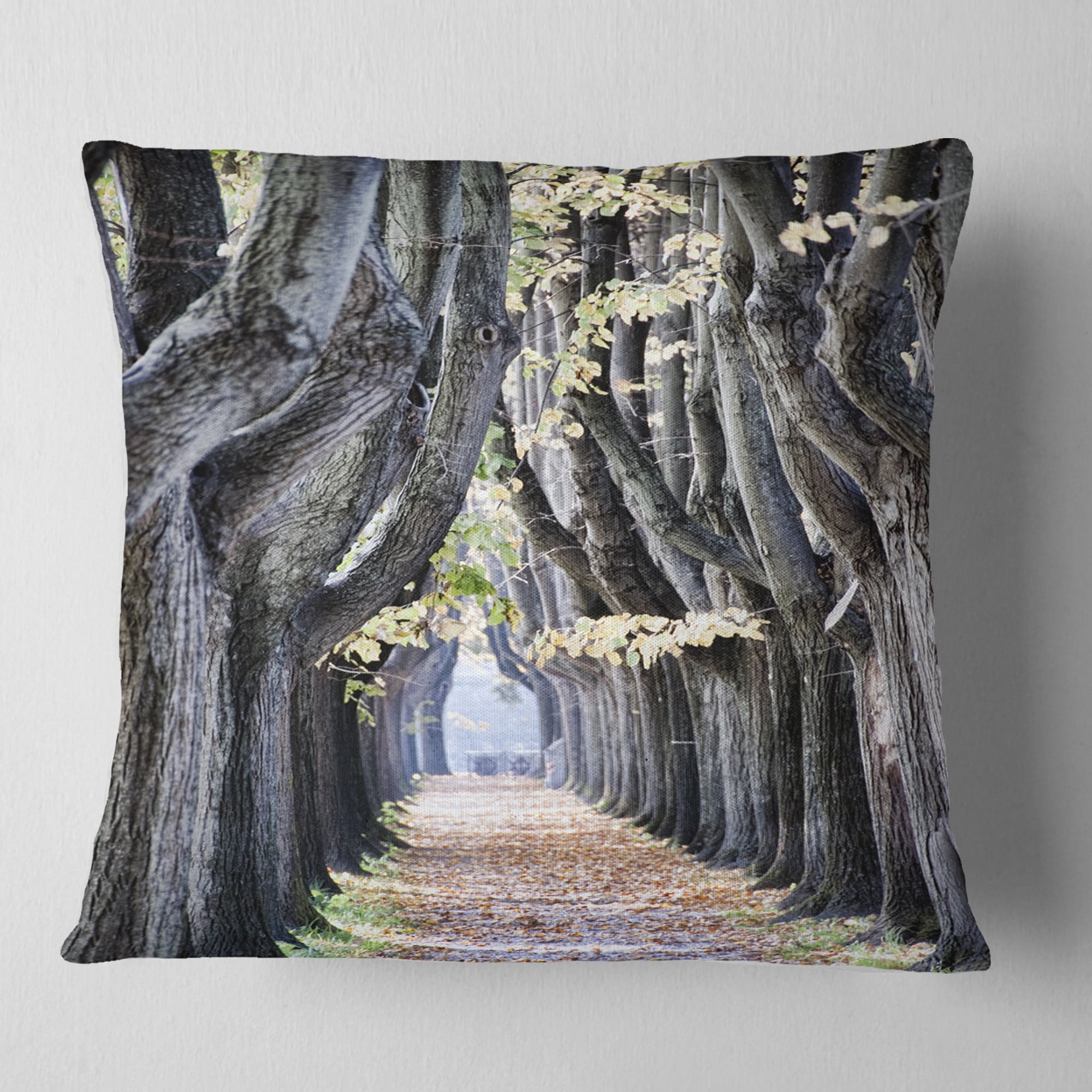 Designart Tree Outside Lucca Italy - Landscape Photo Throw Pillow - 18x18