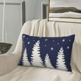 thumbnail image 2 of Christmas Pillow Covers 12x20 Inch Set of 2 Navy Blue Cream Christmas Tree Snowflakes Decor Throw Pillows Winter Xmas Holiday Outdoor Lumbar Cushion Cases for Couch Bed Decorations, 2 of 5