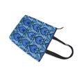 thumbnail image 4 of Zipper canvas bag large capacity large size practical handbag durable Canvas with leather material Blue Growing Hearts Pattern, 4 of 7