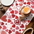 thumbnail image 3 of Red Valentine's Day Table Runner - 108 Inch Long Love Heart Modern Art Watercolor Cotton and Linen Blended Dress Scarves Farmhouse Table Runner for Kitchen Dining, Coffee Table, 13" x 108", 3 of 8