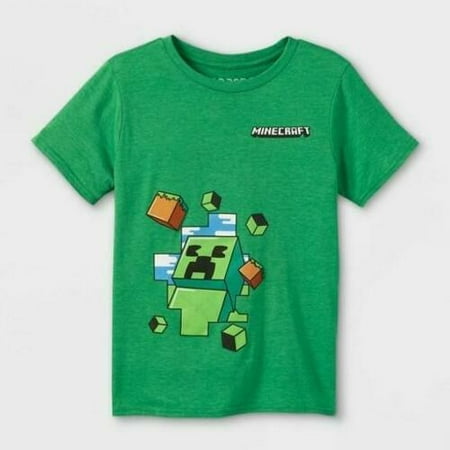 Boys' Minecraft Creeper Short Sleeve Graphic T-Shirt - Green - Size XS - NEW