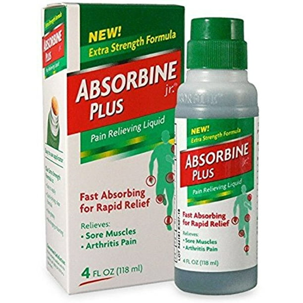 Absorbine Jr Plus Pain Relieving Liquid New Extra Strength Formula 4 Fl Oz (Pack of 3
