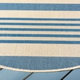 thumbnail image 3 of SAFAVIEH Beach House Henry Striped Indoor/Outdoor Area Rug, Beige/Blue, 6'7" x 6'7" Round, 3 of 13