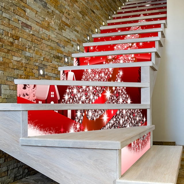 Pegatinas navideñas 3D Macarena para escaleras murales decorativas 13 piezas