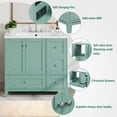 thumbnail image 2 of Modern Bathroom Vanity with Sink Combo, 3 Storage Drawers and 2 Doors, Bathroom Cabinet with Built-in Charging Station, Green, 2 of 7