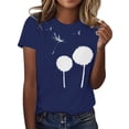 thumbnail image 2 of Women's Short Sleeve T-Shirt WCJM Women's Everyday Dandelion Print Summer Crew Neck Loose Casual Short Sleeve Tee Women Spandex Shirts, 2 of 3