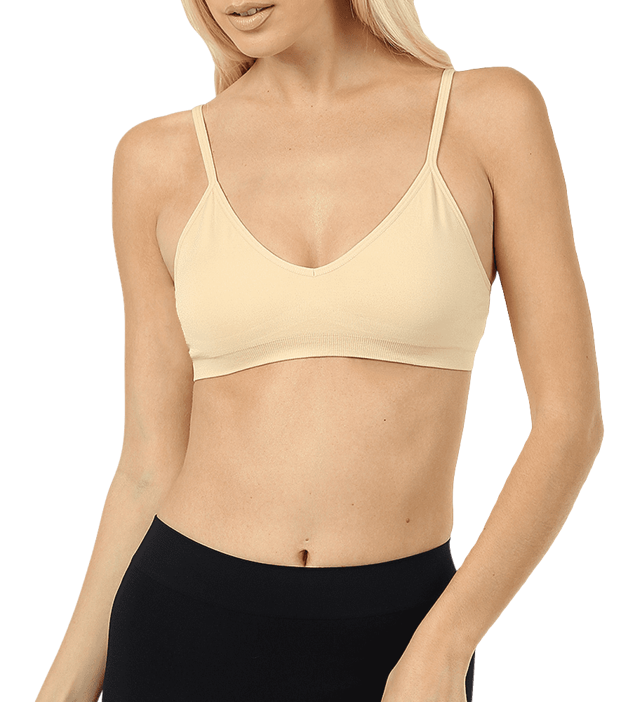 Women Vfront bandeau Sports Bra with adjustable straps and removable