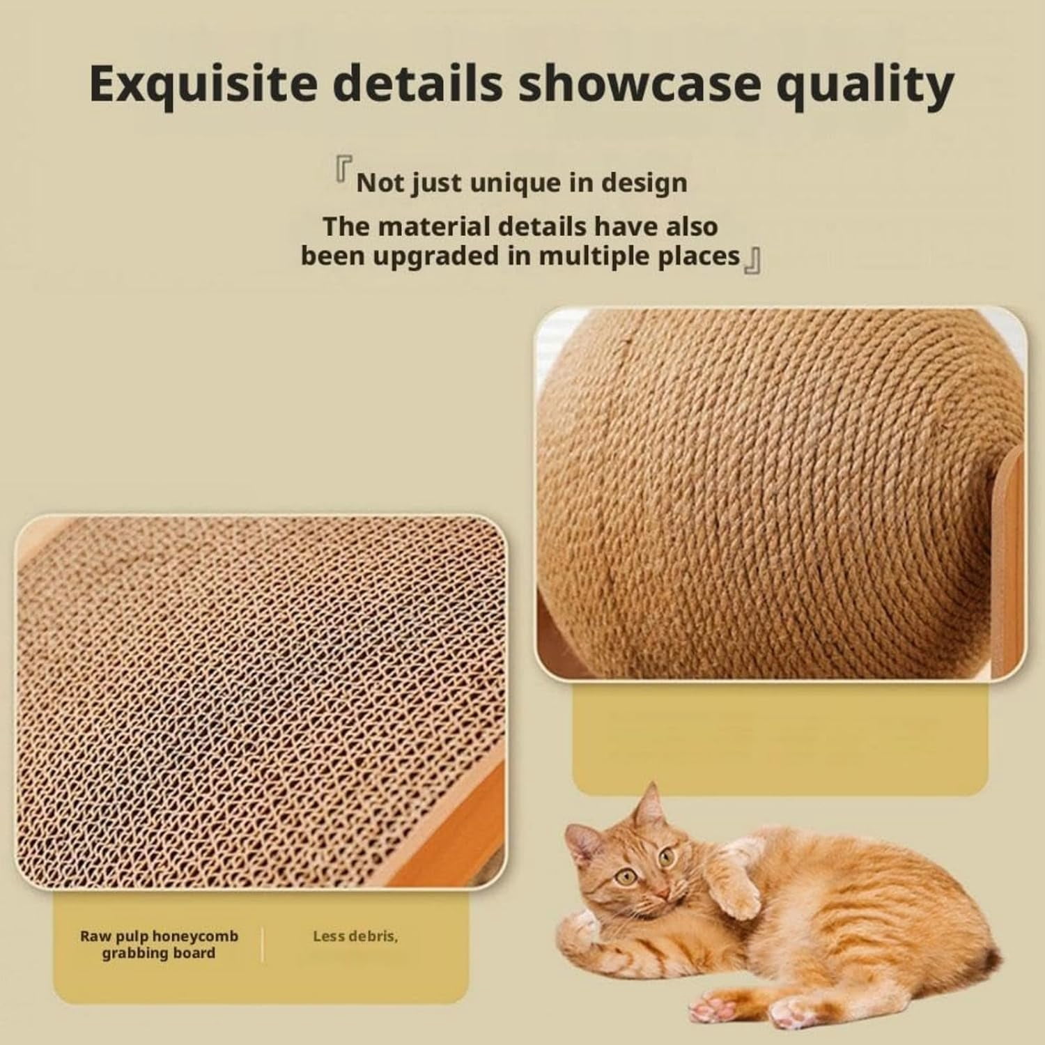 Cat Scratching Ball on Stand, Wobble Ball Cat Scratcher, Interactive Cat Arch Scratchers for Indoor Cats, 360° Rotating Sisal Ball Sturdy Stand Type Cat Furniture Protector Toy