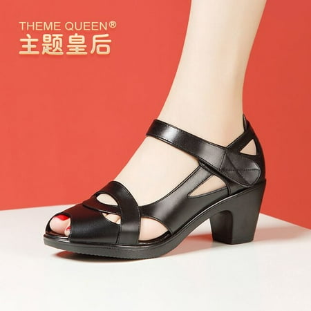 

2022 Summer New Fashion Hot Sale Ladies High Heel Sandals One Word Buckle Fish Mouth High Heels Women Sandals Size 35-40