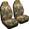 thumbnail image 3 of POLERO Elephant Sunflower Print Vehicle Seat Covers for Fit Most Cars, Front Set Breathable Bottom Seat Cushion Covers Nonslip Soft Front Seat Cover, 3 of 13