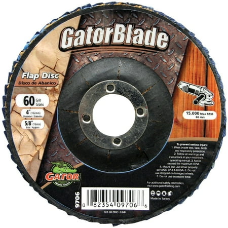 

Gator Blade 4 In. x 5/8 In. 60-Grit Type 29 Angle Grinder Flap Disc