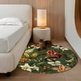 thumbnail image 2 of Round Rugs 3Ft, Tropical Botanical Round Area Rug Washable Indoor Throw Carpet, Summer Vintage Flowers Blooms Small Non Slip Circle Rug for Bedroom Living Room Home Decor Aesthetic, 2 of 8