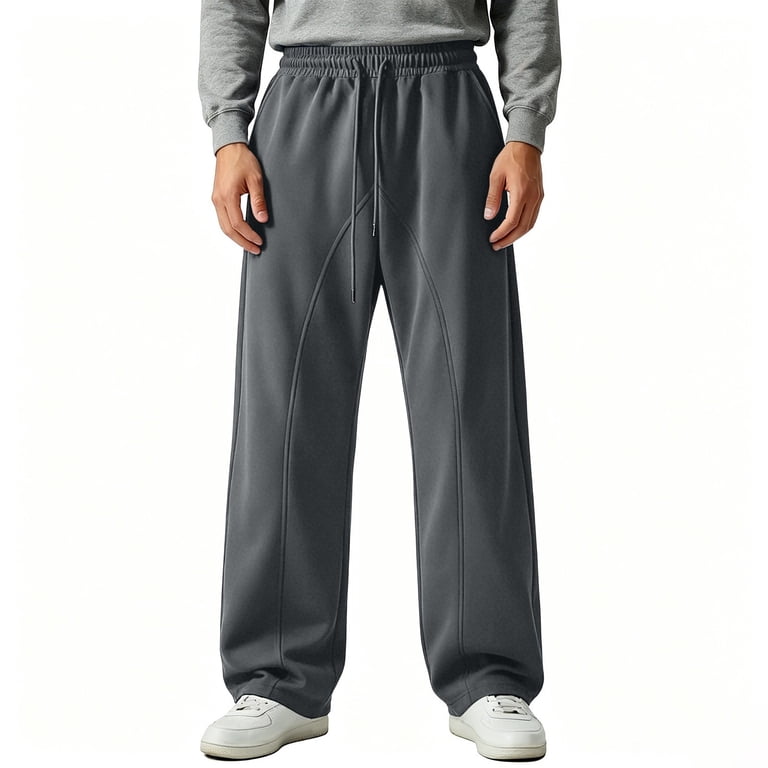 QIYAGBSA Sweatpants for Men, Drawstring Elastic Waist Loose Fit