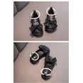 thumbnail image 2 of Girls' Sparkling Princess Shoes with Pearl Rhinestone Bowknot - White/Black, Breathable Lining, Non-Slip Wear-Resistant Sole, Hook & Loop Closure, Size 29 (Inner Length 17.5cm) - Stylish Soft-Soled, 2 of 6