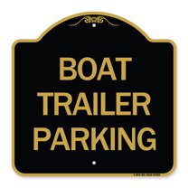 SignMission A-DES-BG-1818-24293 18 x 18 in. Designer Series Sign - Boat Trailer Parking, Black & Gold