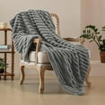 thumbnail image 1 of Rabbit Plush Fleece Blankets Lightweight 540 Gsm Reversible Throws For Sofa, 1 of 6