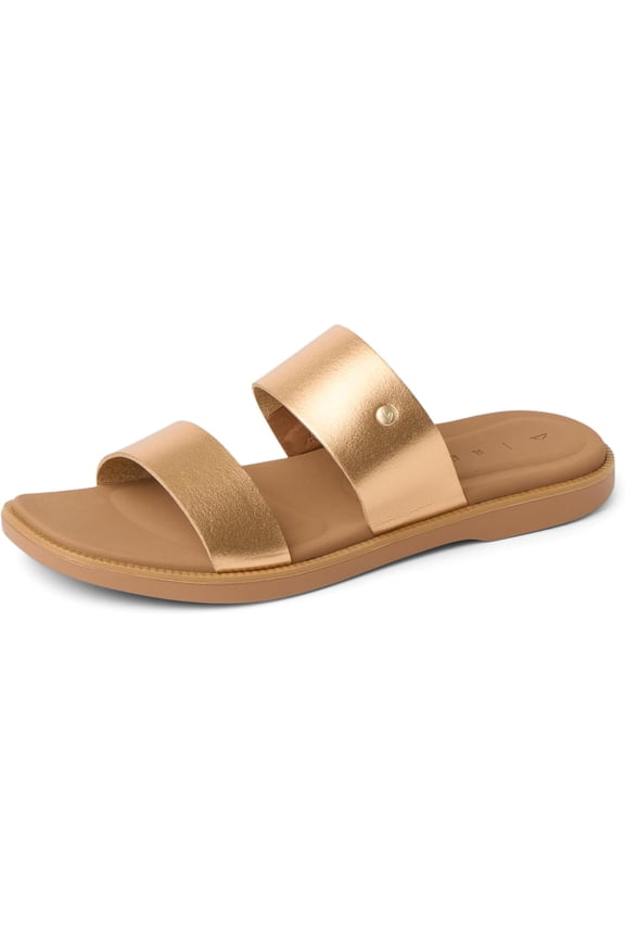 Womens Sunny Alisah Fashion Slide Sandal, Soft Molded Footbed, Arch Support, Sunset Bronze,size 8