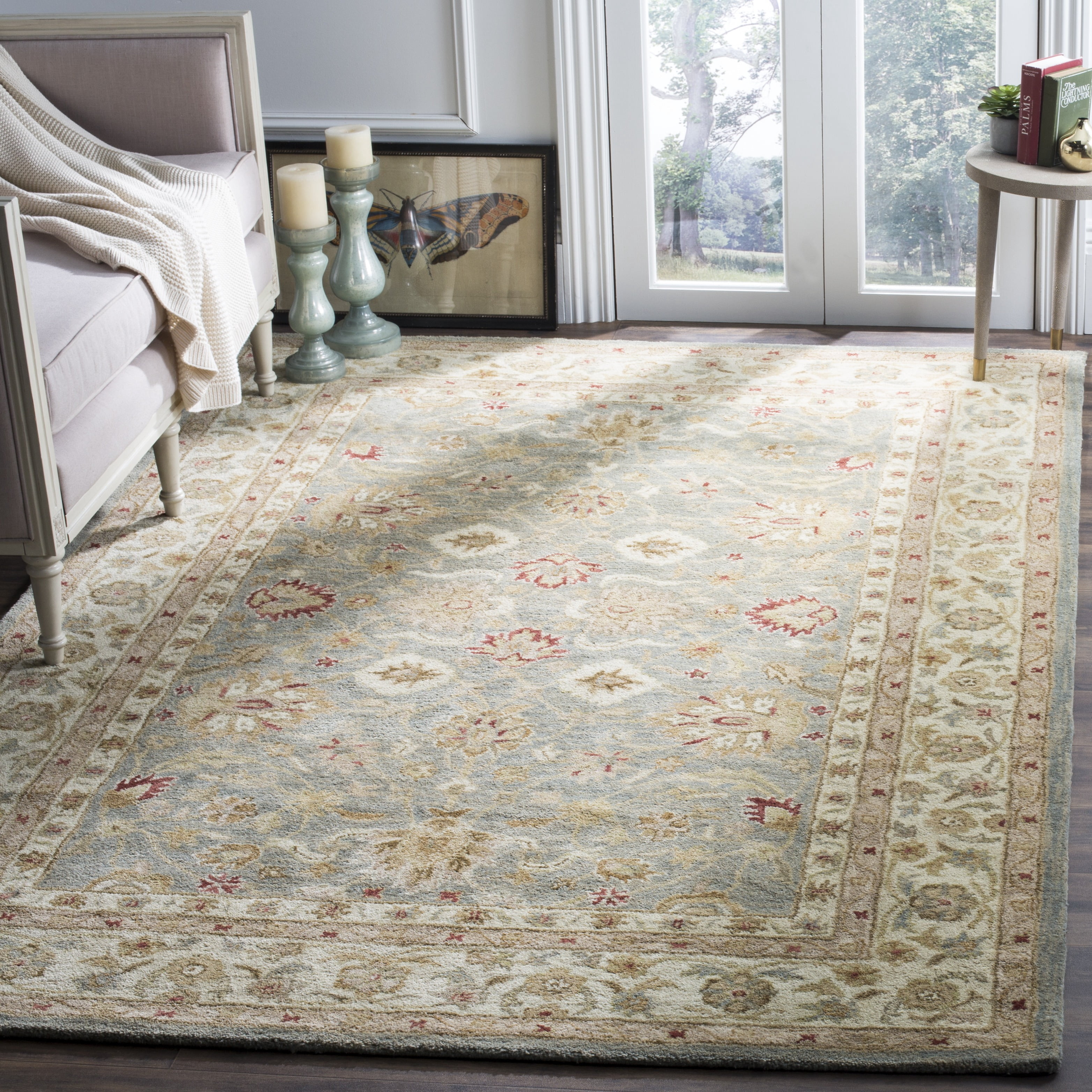 SAFAVIEH Antiquity Lorraine Oriental Wool Area Rug, Grey Blue/Beige, 8'3" x 11'