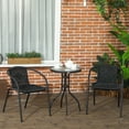 thumbnail image 2 of Outsunny 3 Pieces Patio Furniture Set with 2 Stackable Chairs, Black, 2 of 10