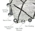 thumbnail image 6 of Leick Home 594531 Ardita Soft Shag Trellis Modern Gray/Charcoal Living Room Bedroom Area Rug Rectangle 5'3" x 7'7", 6 of 23