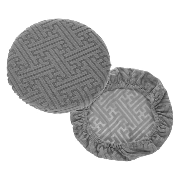 2Pack Bar Stool Covers Round, 12-14" Elastic Stool Seat Slipcover, Dark Gray