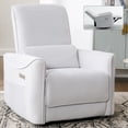 thumbnail image 6 of Trustyue Power Glider Swivel Rocker Recliner , Fabric White-Gray Chair for Living Room with USB and Type-C Ports, 6 of 7