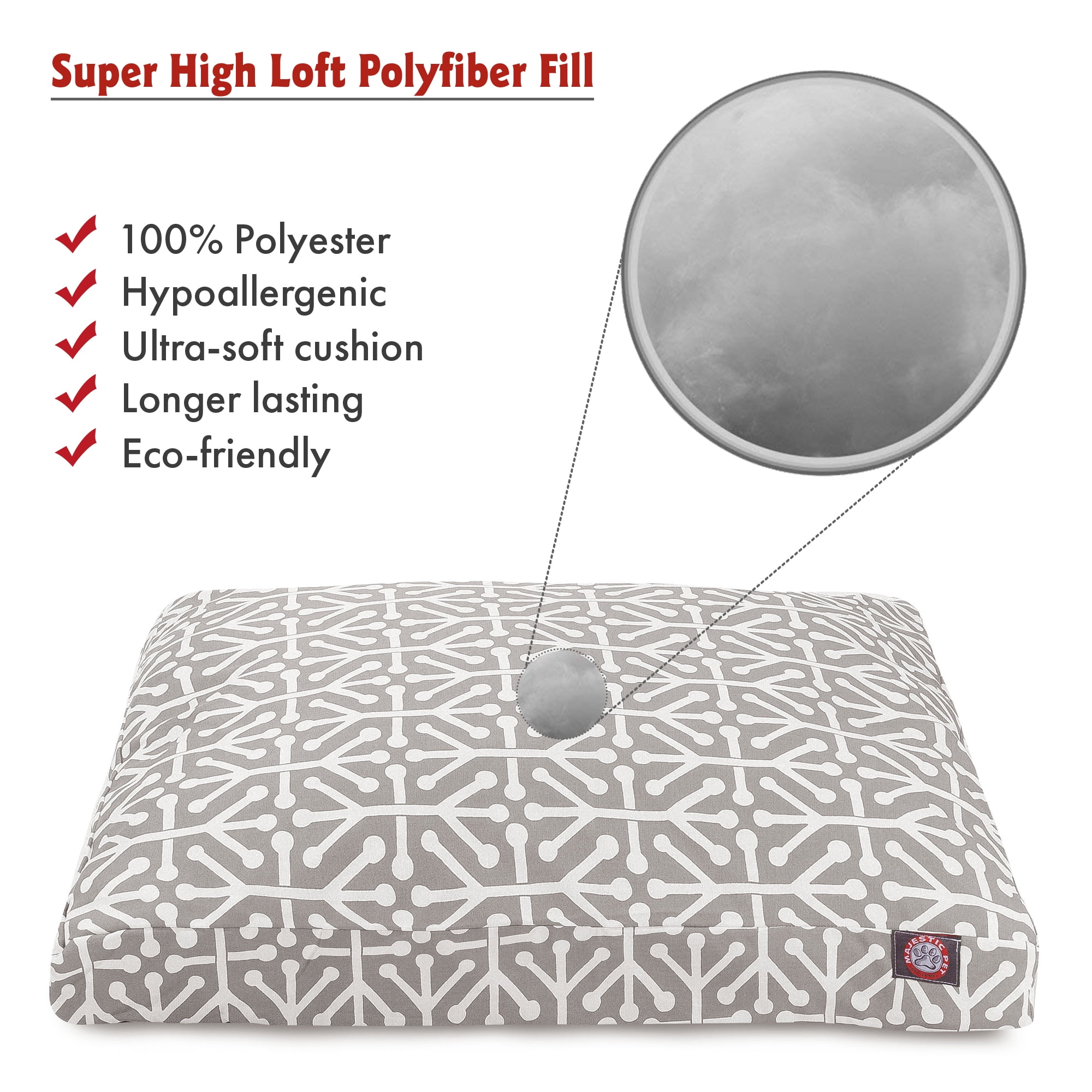 Majestic Pet | Aruba Rectangle Pet Bed For Dogs, Removable Cover, Gray, Extra Large
