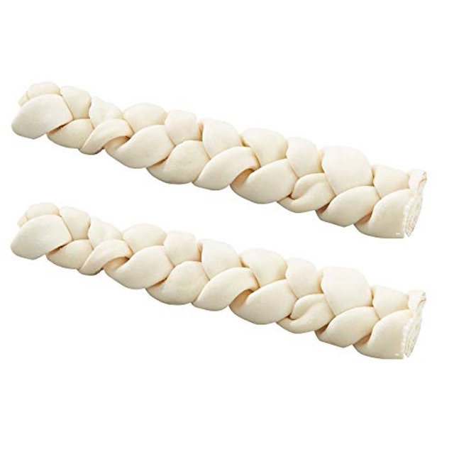 MPP Dog Chew Treats Braided Stick USA Rawhide Beefhide Braids Long Lasting 7" or 12" (7" - Two Braid)