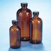 Bottle,112 mm H,Amber,48 mm Dia,PK24 5120422V-26