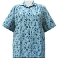 thumbnail image 1 of A Personal Touch Women's Plus Size Short Sleeve Button-Up Print Blouse with Pleats Teal Serena - 4X, 1 of 3