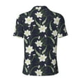 thumbnail image 3 of Vsdgher Lilies Flowers Print Men's Short Sleeve Stretch Polo Shirt, Moisture-Wicking Performance Polo Shirt, 3 of 8