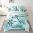 thumbnail image 2 of jejeloiu Cute Dragonfly 7-Piece Twin Bedding Sets,Blue Splatter Ink Bedding Comforter Set For Girls Teens Reversible, 2 of 8