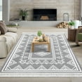 thumbnail image 2 of HOMERRY Area Rug 8' x 10' Modern Moroccan Rug with Tassels Area Rug for Living Room Washable Soft Indoor Floor Carpet, Gray, 2 of 7