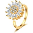 thumbnail image 6 of Sunflower Fidget Ring for Women Fidget Rings for Anxiety Open Adjustable Spining Ring Sun Anxiety Ring Cubic Zirconia Sunflower Ring Trendy Fashion Jewelry, 6 of 6