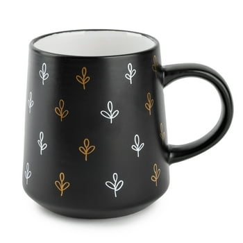 Thyme & Table Stoneware Coffee Mug, 16 fl oz, Black Leaf