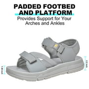 CAMEL Womens Sandals Lightweight Comfort Summer Casual Flat Sandals Trekking Gray