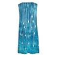 thumbnail image 4 of Tank Tops for Women Sleeveless Printed Pocket Casual Long Cardigan Sky Blue S, 4 of 5