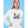 thumbnail image 2 of Hen Incubating Eggs Hoodie Women -Image by Shutterstock, Female Small, 2 of 4