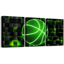 Hieng Red and Black Canvas Wall Art for Living Room Bedroom Basketball Gaming Sports Picture Wall Decor Geomnetric Office Decorations Artwork Posters Honeycomb Painting（Only canvas）