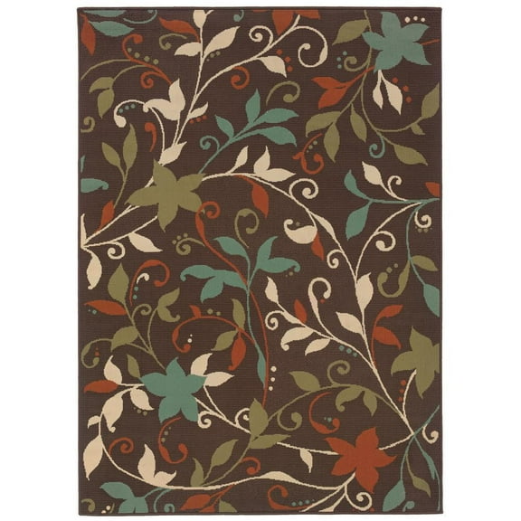 Oriental Weavers Montego Area Rug 967X6 Brown Vines Flowers 2' 5" x 4' 5" Rectangle