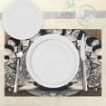 thumbnail image 3 of Ambesonne Mandala Place Mats Set of 4, Moon Phases and Lady Floral, Standard Size, Cocoa Charcoal Grey White, 3 of 5