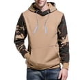 thumbnail image 6 of comerut Fall Winter Men Hoodie Camouflage Print Hooded Drawstring Long Sleeves Elastic Cuff Patch Pocket Color Matching Soft Thick Warm Mid Length Hoodie, 6 of 8