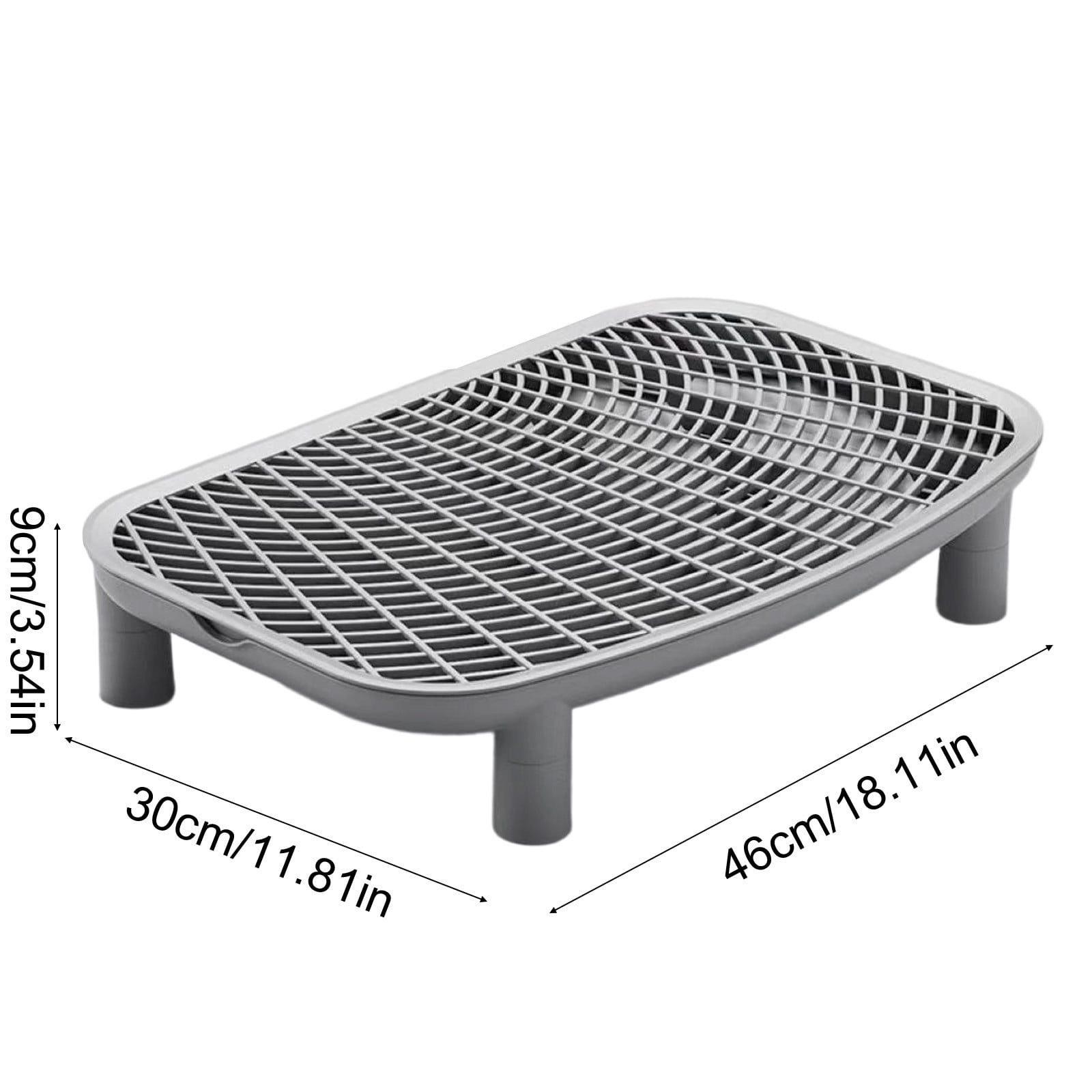 Qiopertar Double Layer Cat Litter Mat, Anti-Slip Litter Trapping Pad for Cat Box, Waterproof Pet Floor Mat with Sand Control Grooves for Bathroom Kitchen Laundry Room, Gray