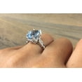thumbnail image 6 of HeartsAndYou 1.2ct Natural Blue Aquamarine Solitaire Engagement Ring 18k 14k SOLID White Gold, 6 of 9